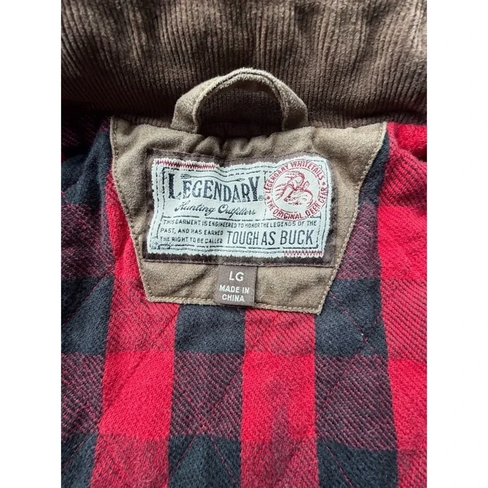 Men's Full Zip-up Canvas / Quilted Cotton Vest by Legendary Outfitters - Size LG